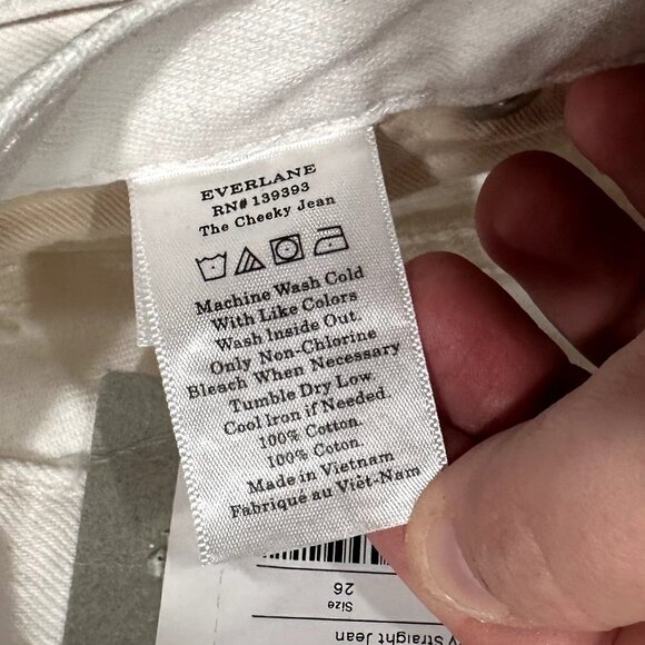 NWT Everlane The 90's Cheeky Straight Jean in Bone - Size 26 - Picture 4 of 11